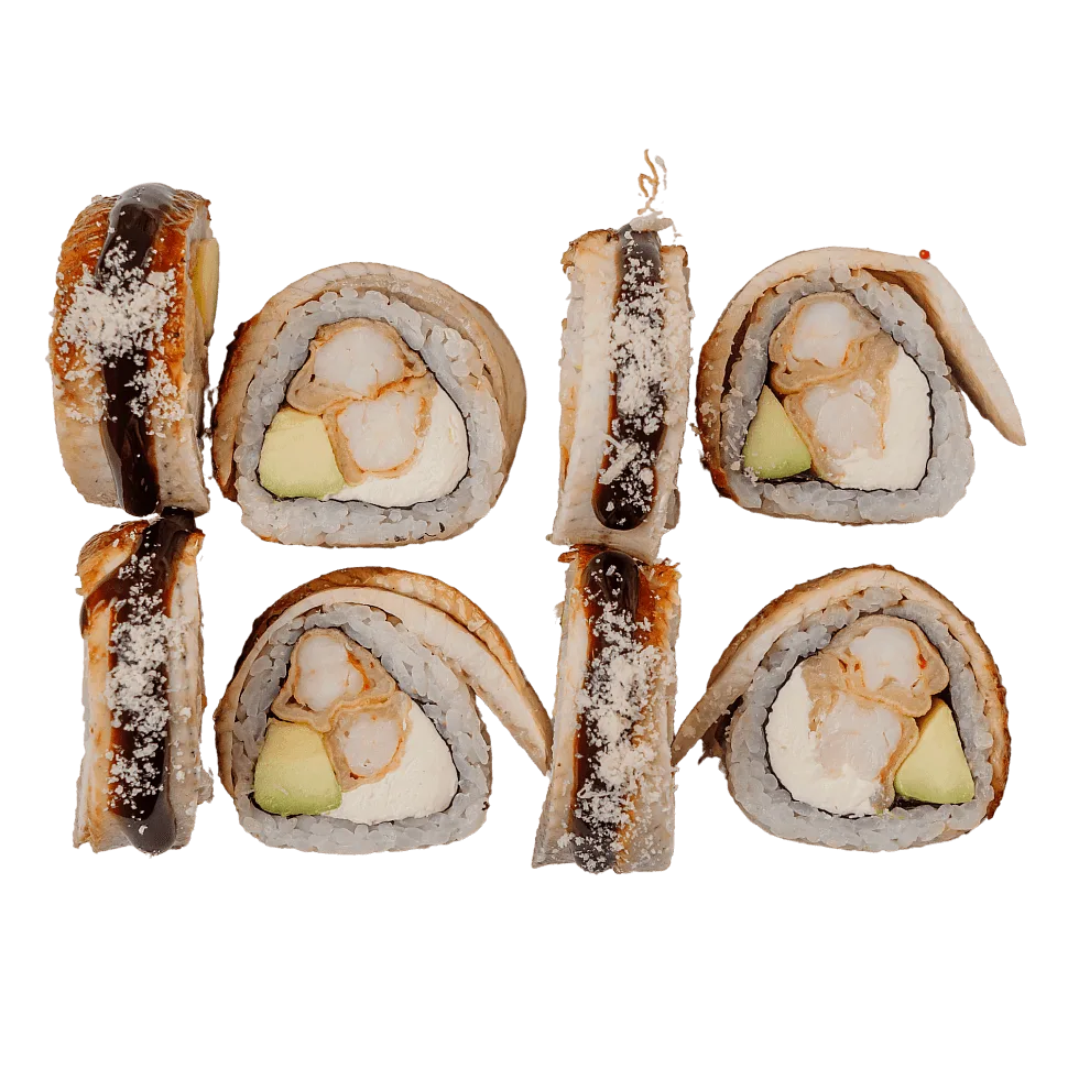 Филадельфия с угрем и креветкой темпура