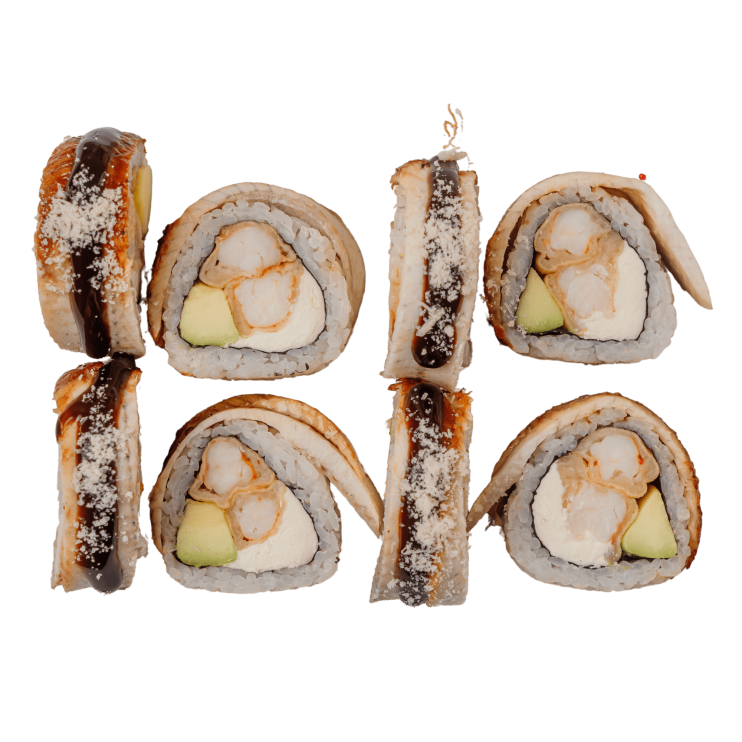 Филадельфия с угрем и креветкой темпура