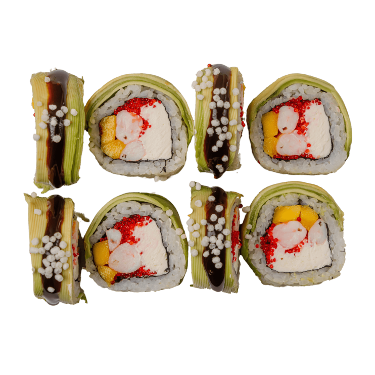 Ролл авокадо манго с креветкой