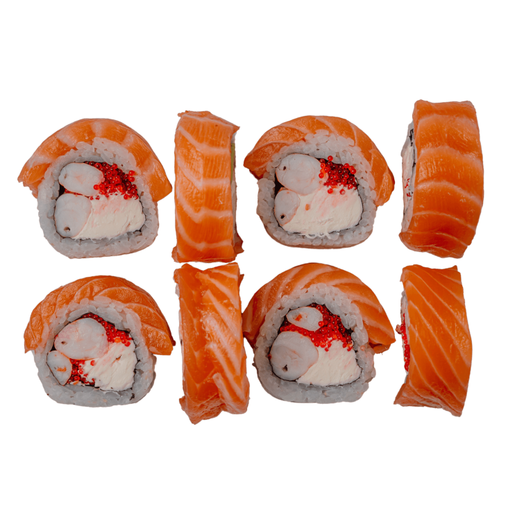 Филадельфия с лососем и креветкой